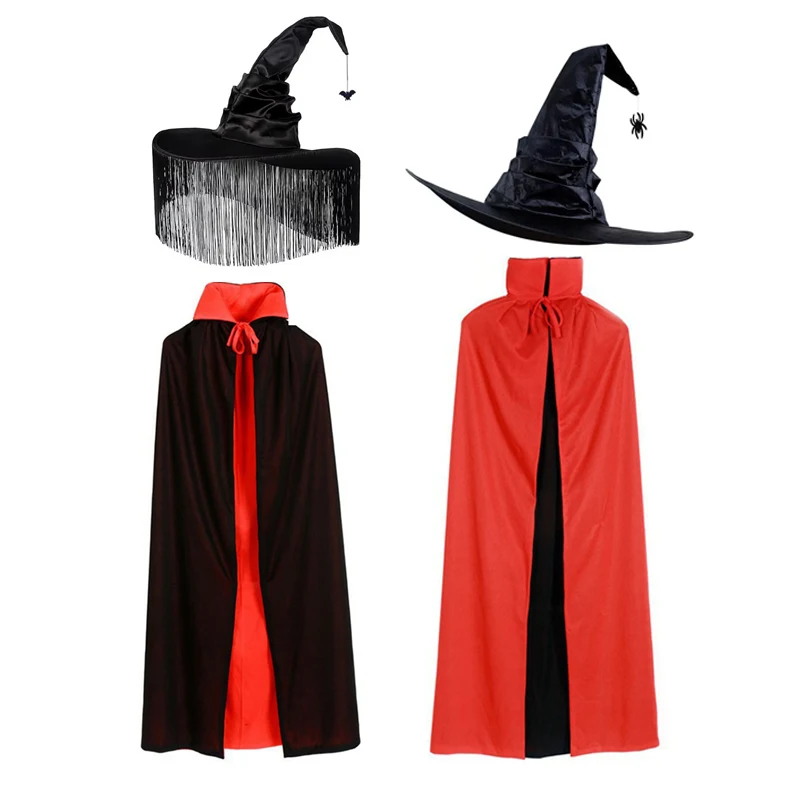 

Black Witch Hat Halloween Folds Wizard Party Cosplay Costume Headgear Devil Cap Props Decoration Supplies for Adult Women Men