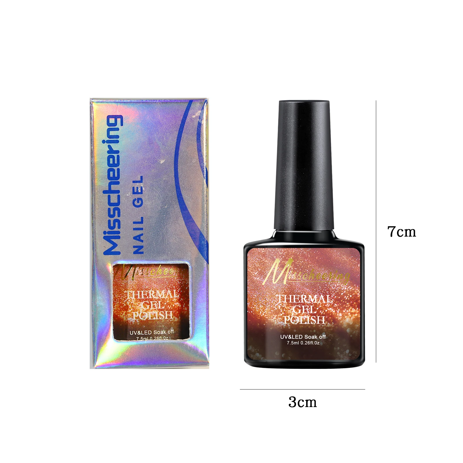 Misscheering-esmalte de Gel térmico para uñas, barniz semipermanente para decoración de uñas, con purpurina de nieve de invierno que cambia de Color