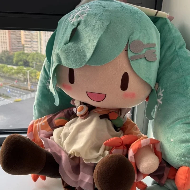 2024 In Stock Original Sega 50cm Hatsune Miku Yuki Snow Miku Dodeka Jumbo Nuigurumi Fuwa Puchi Doll Kawaii Anime Model Toys