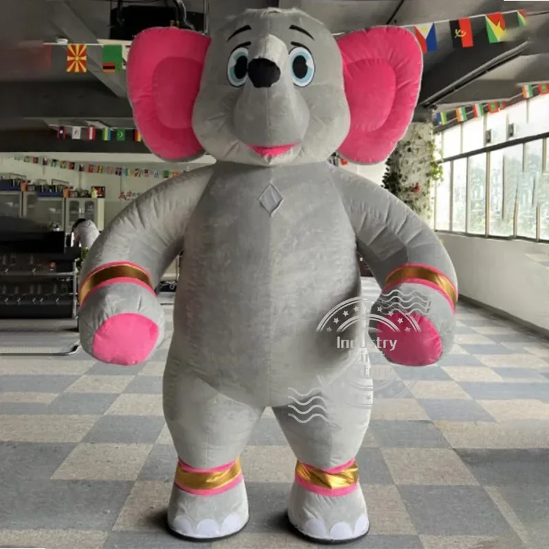 

2M/2.6M Realistic gray Elephant Mascot Inflatable Costume Blow Up Suit for Entertainment Funny Animal Cosplay Costume Adult