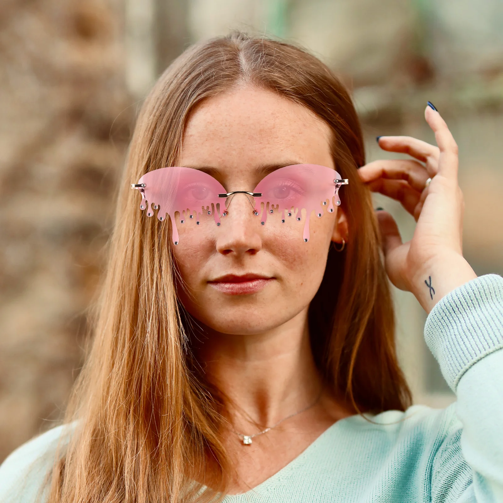 

Rhinestone Teardrop Sunglasses Decorative Party Glasses for Women Girls Funny Party Sunglasses Teardrop Eyeglasses