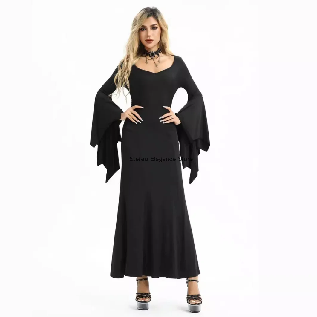 Halloween Costume Style American Spicy Girl Fashion Bat Sleeve Temperament Slim Fit Dress Dark Gothic Women's Clothing