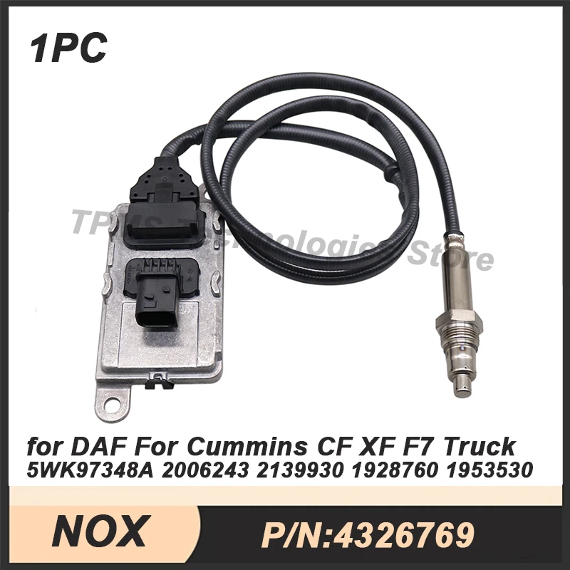 

1PC Nox Sensor Nitrogen Oxide Sensor For Cummins CF XF F7 Truck 4326769 5WK97348A