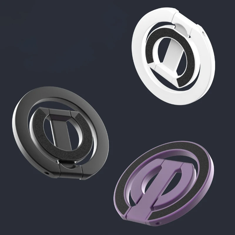 Supporto per anello da dito con magnete forte per telefono cellulare per iPhone 17 16 15 14 Supporto magnetico bifacciale Supporto per telefono pieghevole per Magsafe