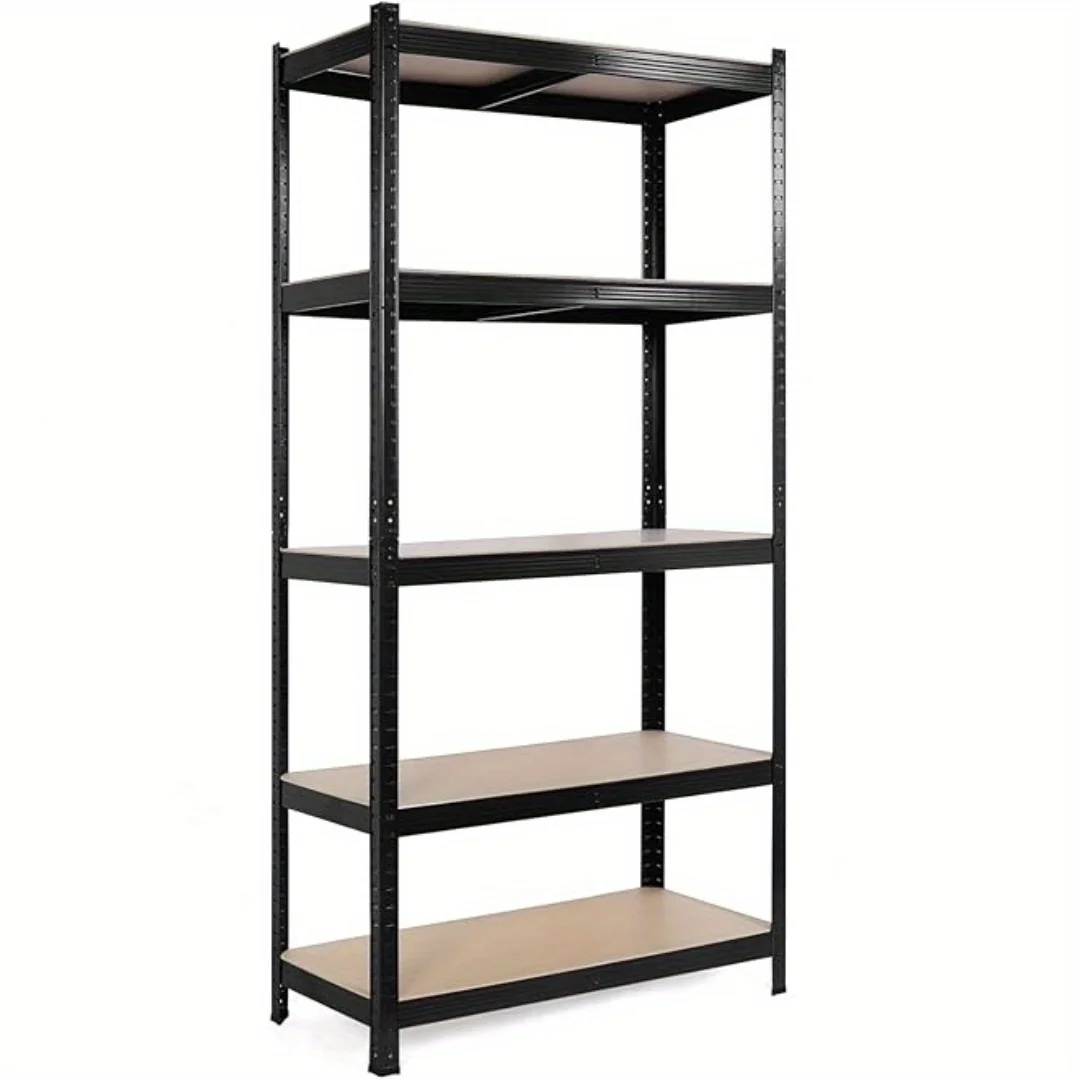 وحدة رفوف شبكية معدنية قابلة للتعديل من 5 طبقات شديدة التحمل - سعة تحميل 2000 رطل - منظم للمخزن والمرآب والمطبخ - 35.43 بوصة عرض