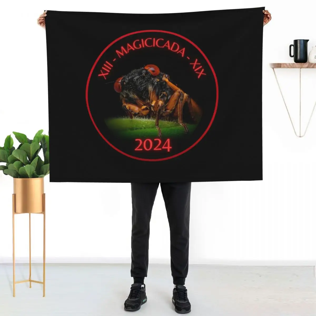 Brood XIII and XIX Cicadas 2024! Throw Blanket Soft Bedroom Blanket for Night Sleeping