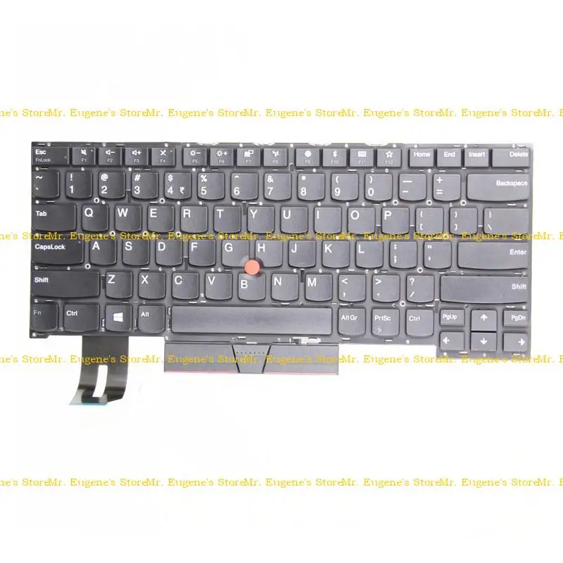 

D08B English Keyboard Black Keyboard Accessories for ThinkPad T490S T495S Laptop Non-backlit / Frame