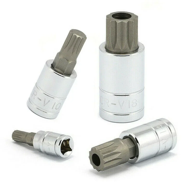 10pcs Set XZN 12 Point Spline Bit Socket S2 Steel 4-18mm Auto Car Anti-Rust Ratchets Wrench Hand Tools High Hardness