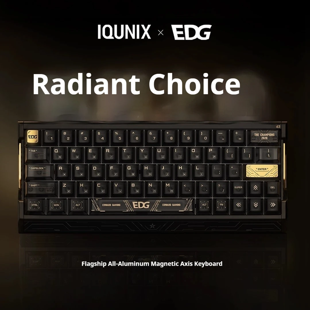 IQUNIX EV63 EDG Co-branded Flagship Hall Effect Keyboard,Magnetic X Switch,Wired CNC Aluminum Custom Esports Gaming Keyboard