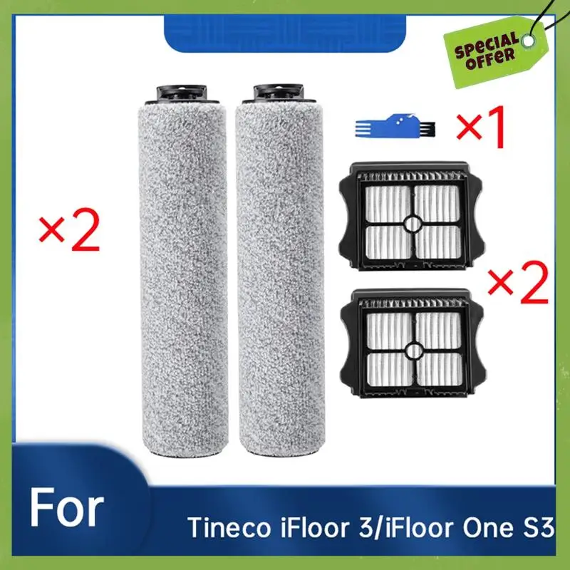 ABGP-For Tineco Ifloor 3/Ifloor One S3 بكرات فرشاة بديلة ومرشحات Hepa أجزاء المكنسة الكهربائية الرطبة والجافة اللاسلكية