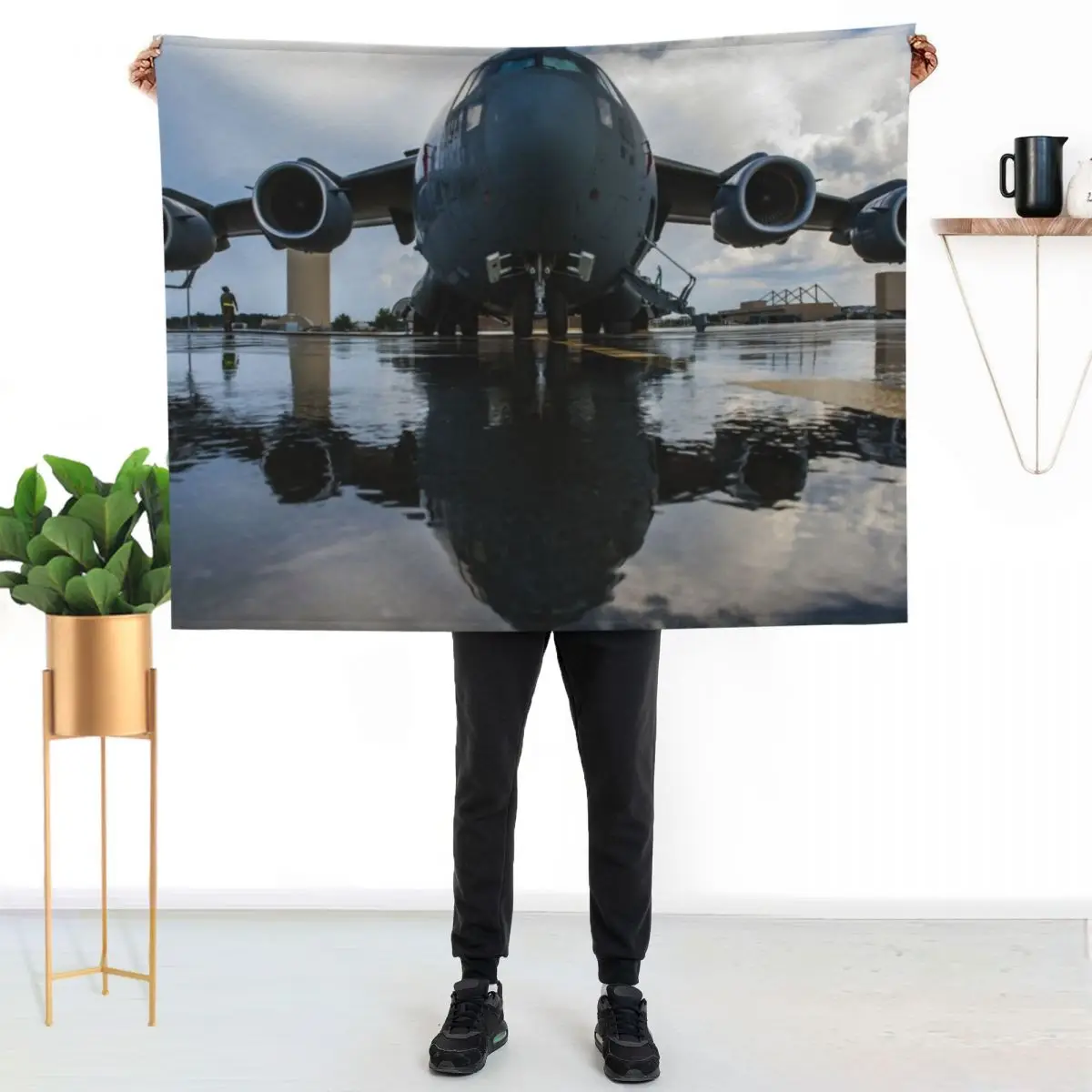 

C-17 Globemaster Throw Blanket Warm Comfortable Blanket Gift for Parents Friends
