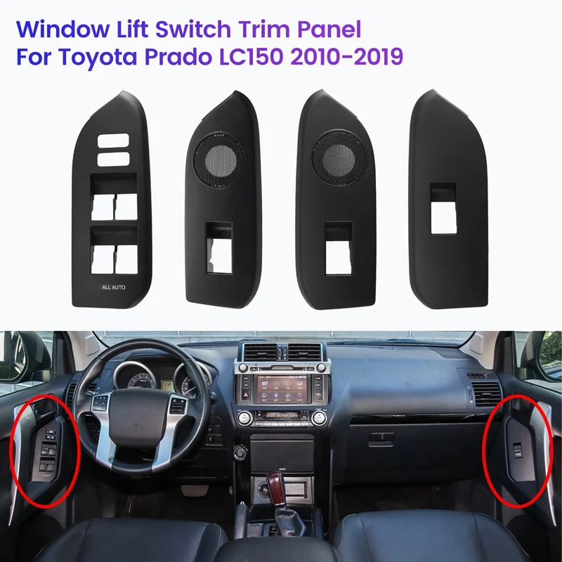 Car Window Lift Switch Trim Panel For Toyota Prado LC150 2010-2019