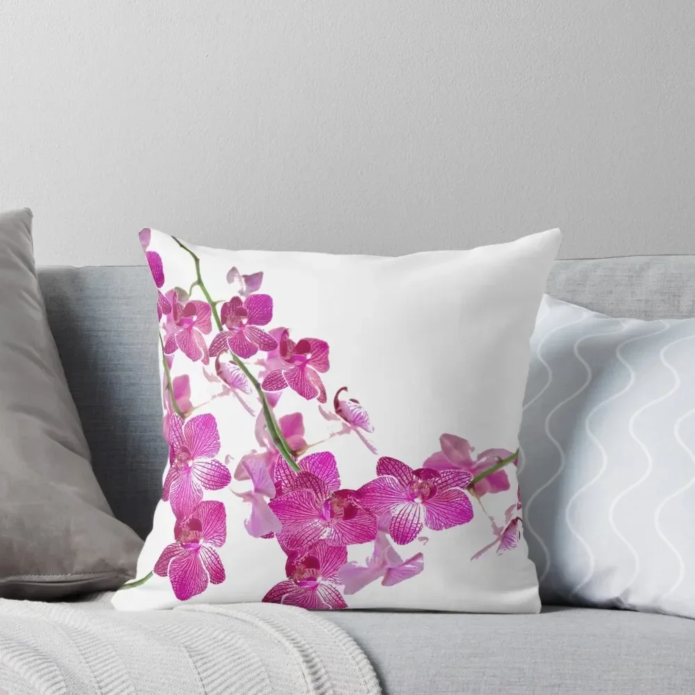 DECORATIVE TROPICAL FUCHSIA-PINK ORCHID FLOWERS ABSTRACT Throw Pillow Pillowcases pillow pillowcase home decor items Pillow