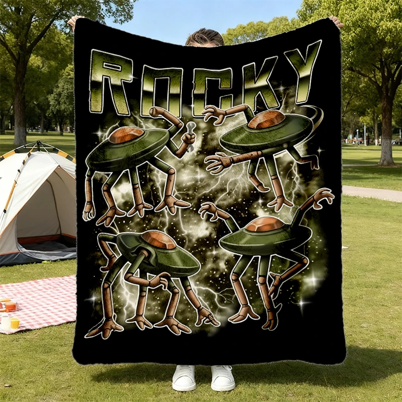 Tau Ceti Rocky 90s Bootleg Flannel Blanket, Project Hail Mary Rocky Book Flannel Throw, Home of Astrophage