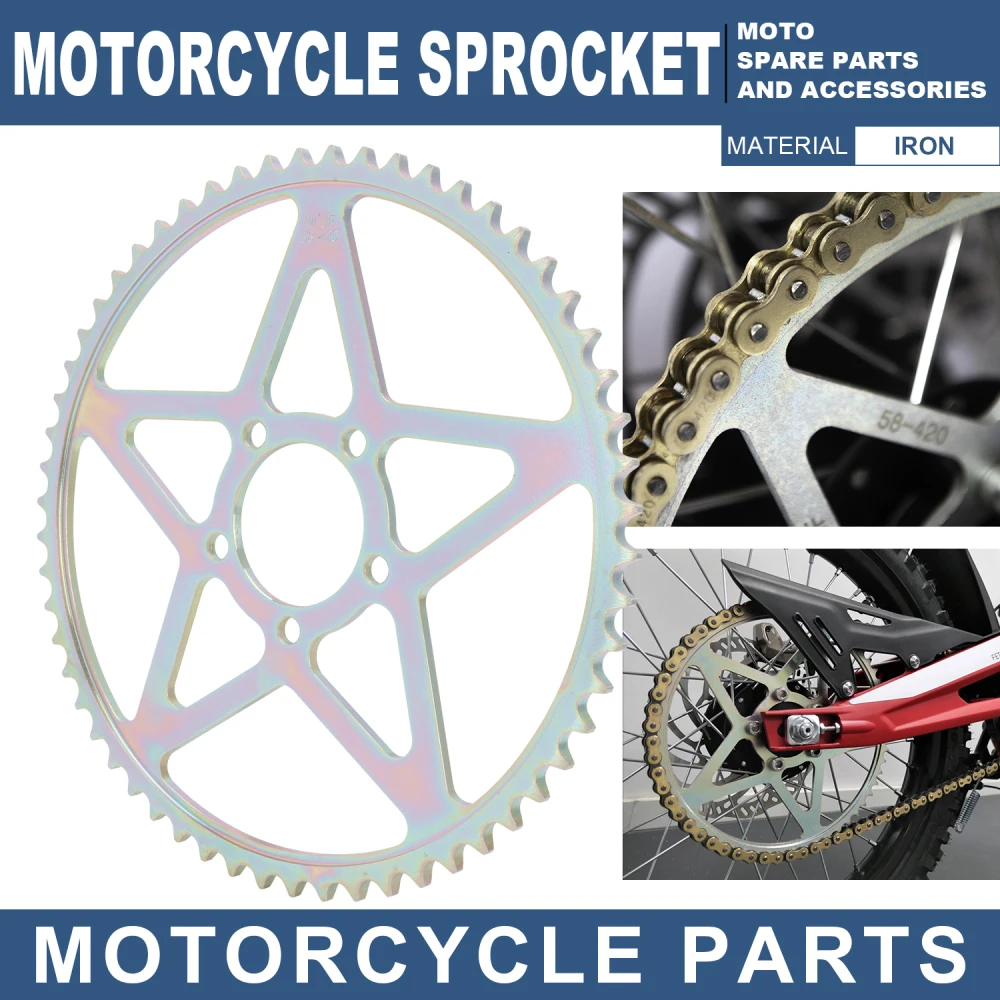 For Sur-Ron 48T 58T Rear Chain Sprocket Original Replacement Parts For SURRON Lightee X/S Off-Road Electric Dirt Bike Motorcycle