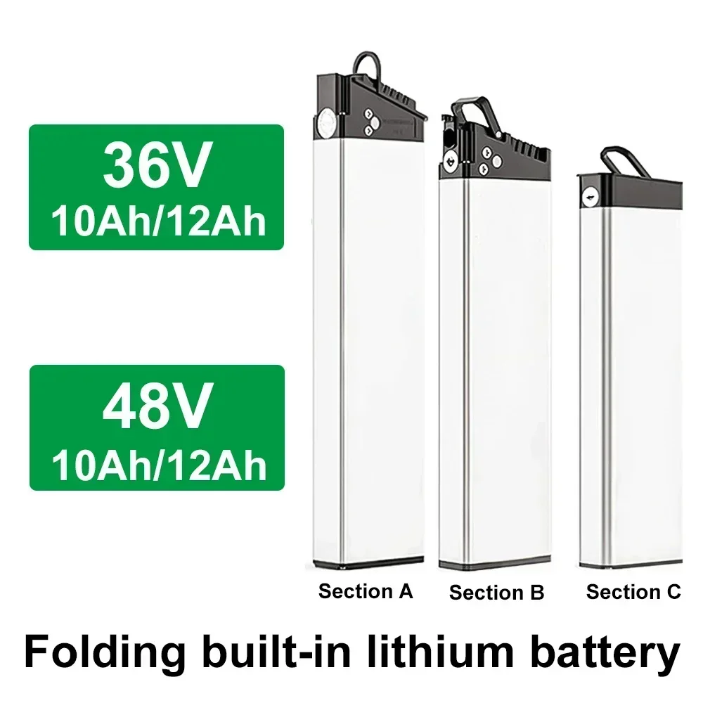 Batteria per bici elettrica incorporata pieghevole 48V 36V 10Ah 12Ah per Samebike LO26 20LVXDMX01 FX-01 R5s DCH 006 500W 18650