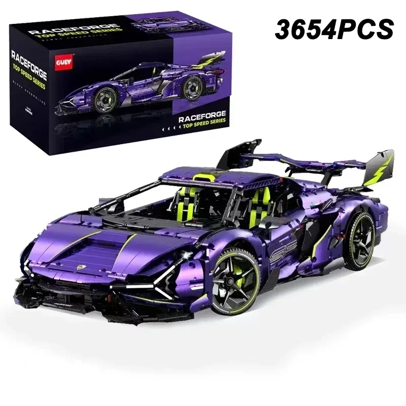Technical City Lambo Racing Vehicle Model Building Blocks High-Tech Super Sports Car Bricks Toys For Kid Birthday Gifts Kids MOC