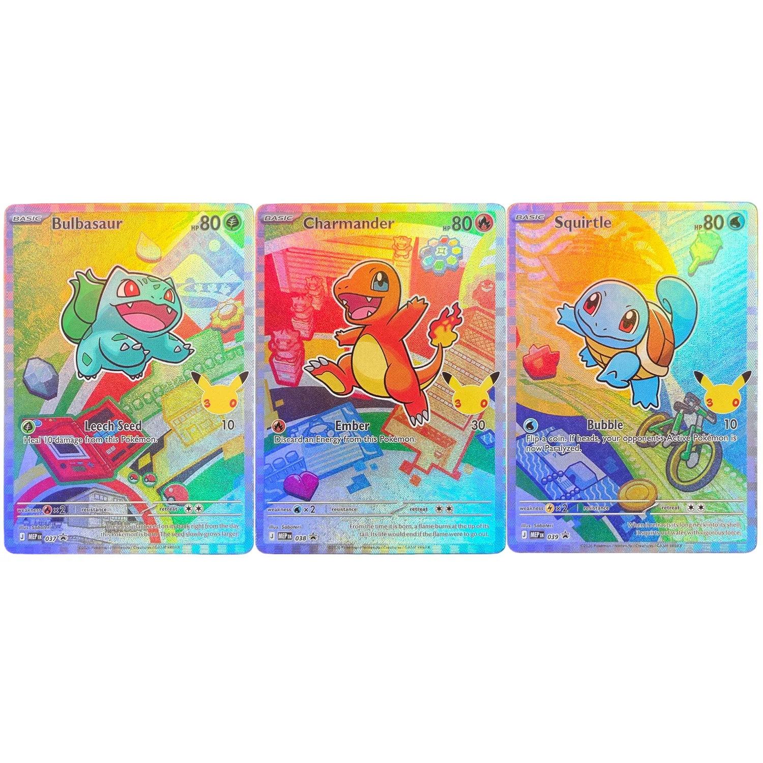 DIY Proxy Englische 30. Jubiläums-Edition Partner-Illustration Kanto Johto Hoenn Sinnoh Unova Kalos Alola Galar Spielkarten-Spielzeug – Detail 1