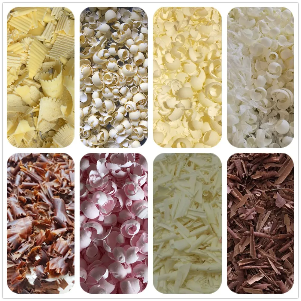 New Chocolate Slicer Crusher Scraping Flower Block Cutter 304 Stainless Steel Industrial Snack Processing Production Equipment