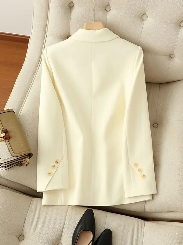 Beige Blazer for Women Casual Loose New Spring and Autumn Designer Unique Trendy High-End Jacket Female Office Lady Top Fashion