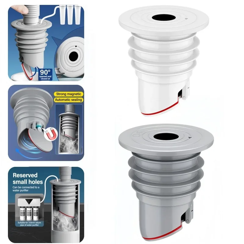 

35-75mm Sewer Pipes Sealing Ring Plug Anti-odor Silicone Drains Kitchen Sink Plug Floor Drain Shower Drainer Stopper