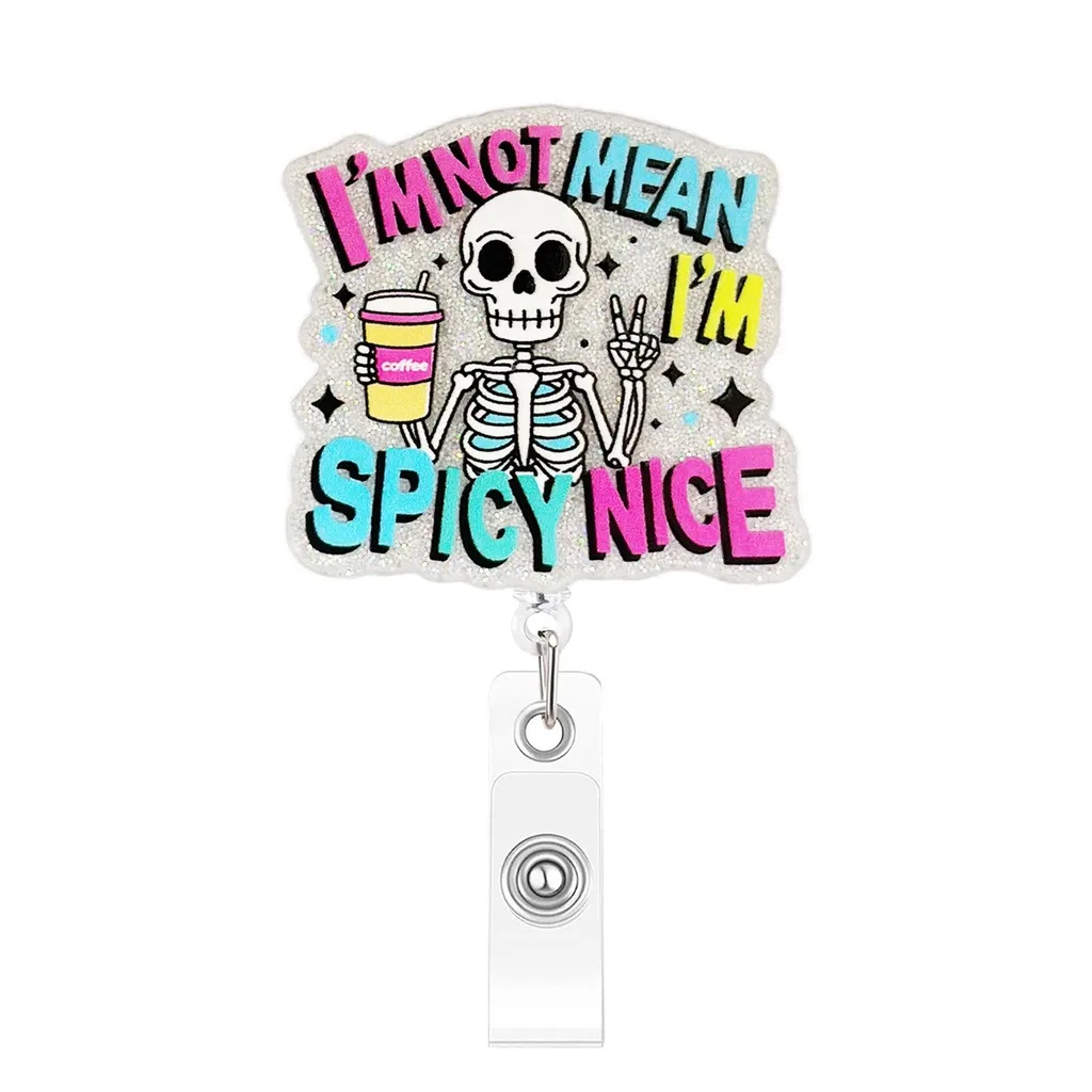 Rotating Badge Reel Acrylic Id Card Badge Holder Retractable Badge Reel Retractable For Bags Clothes