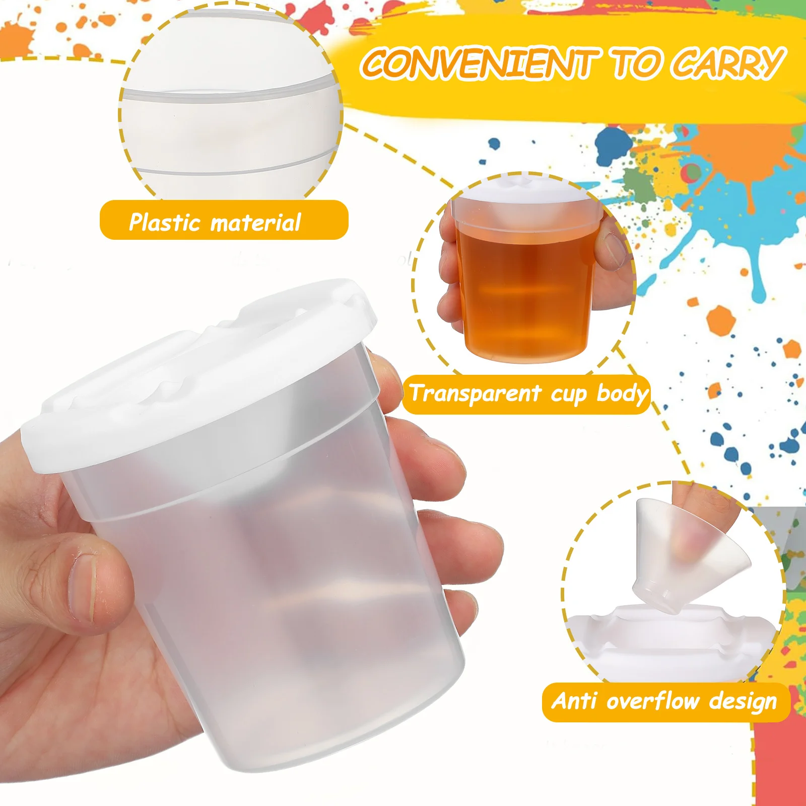 12 قطعة أكواب طلاء مقاومة للانسكاب أغطية مختومة للأطفال لوحة ألوان مائية من الأكريليك حاويات تخزين الصباغ الصغيرة لوازم فنية #4