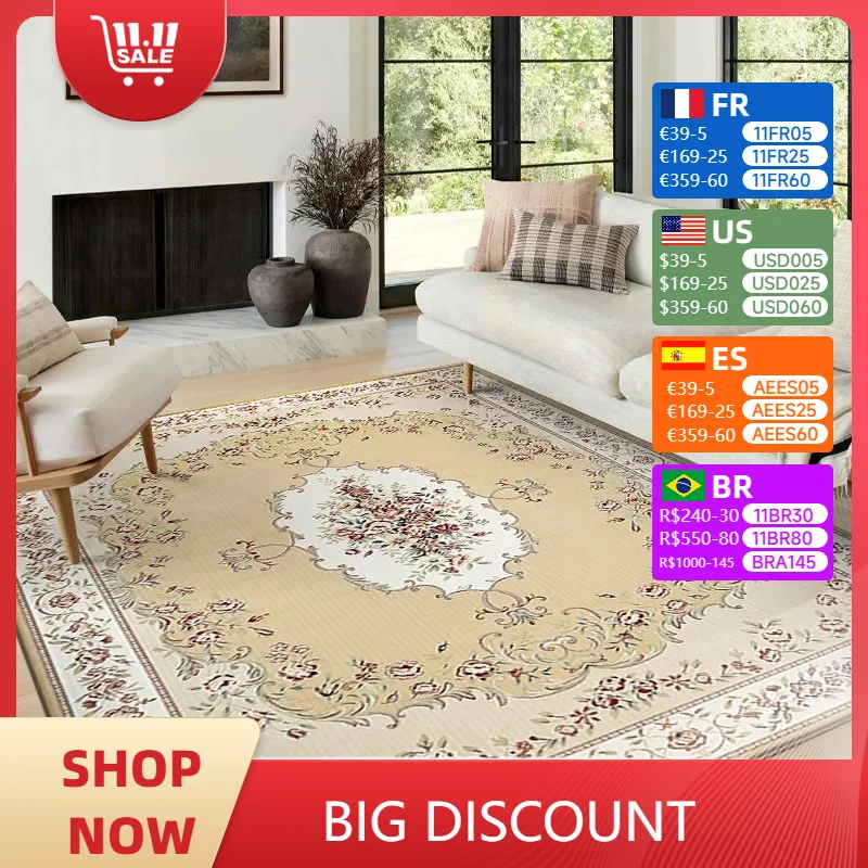 

Carpet for Living Room Vintage Advanced Art Large Area Printed Rugs Soft Fluffy Bedside Bedroom cloakroom Mats Alfombra Tapis 러그