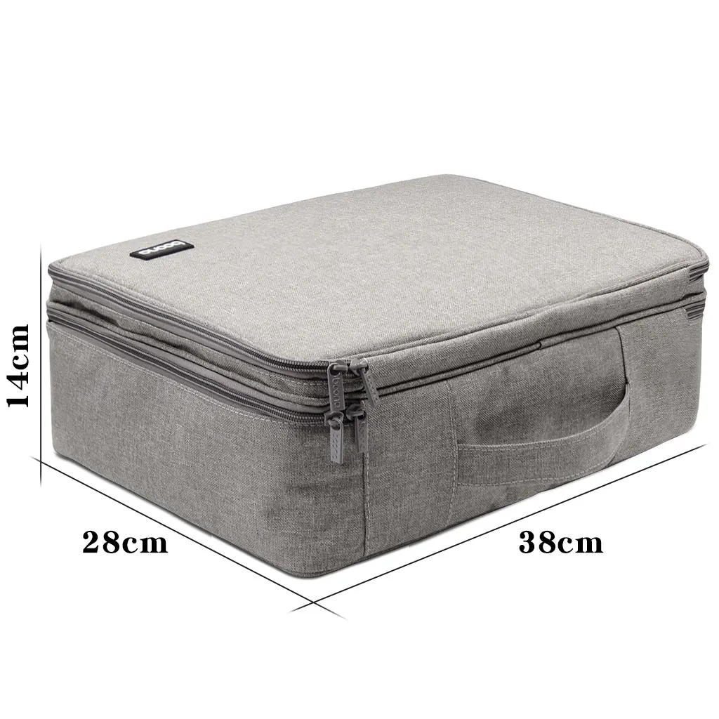 BOONA Oxford Important Documents Organizer Bag Two Layers for A4 Papers Storage Certificate Diploma File Contract Collection