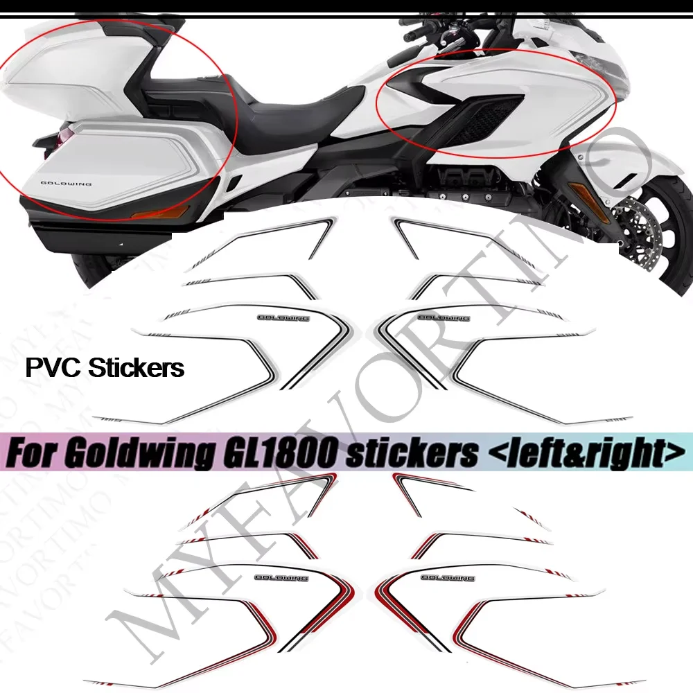 For HONDA Goldwing GL1800 GL 1800 Tank Pad Tour Kit Protector Trunk Luggage Knee Fairing Fender Accessory Stickers 2018-2020