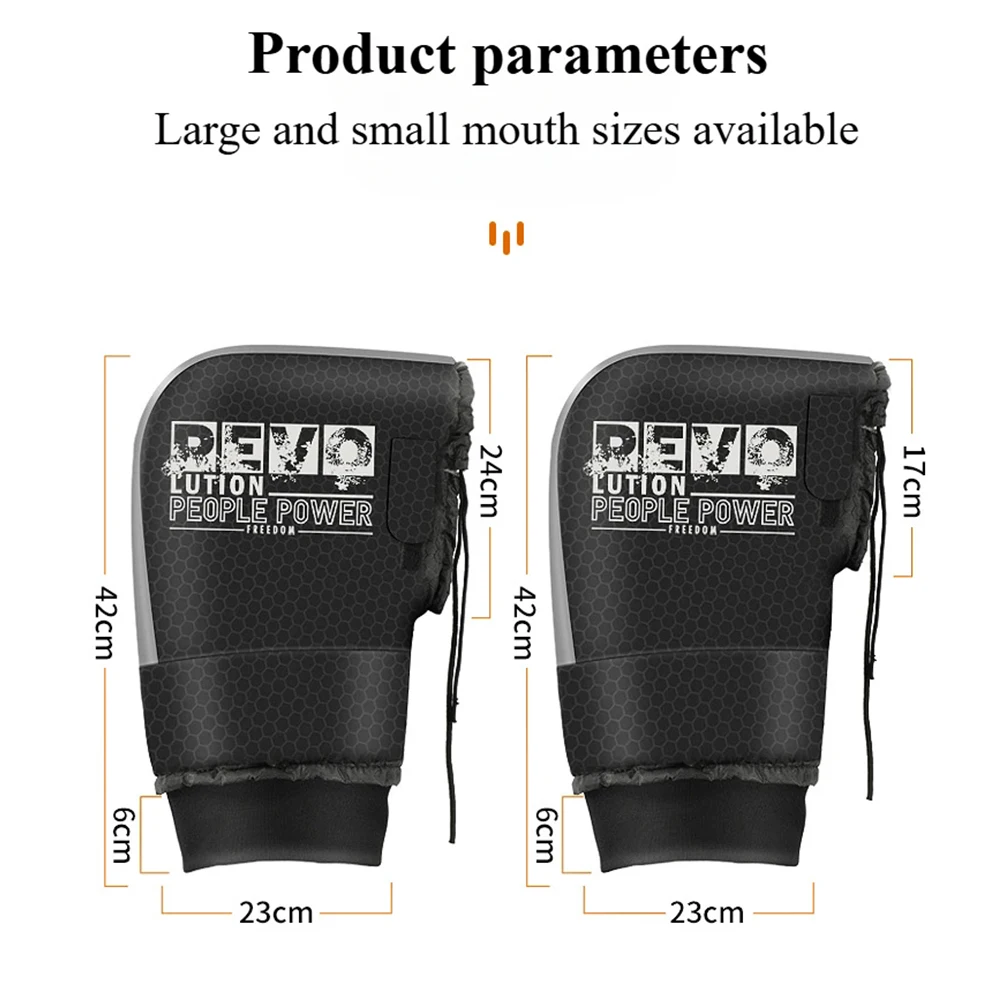 Winter Motorcycle Snow And Waterproof Warm Handlebars Outdoor Velvet-lined Thickened With Gloves Riding Reflective