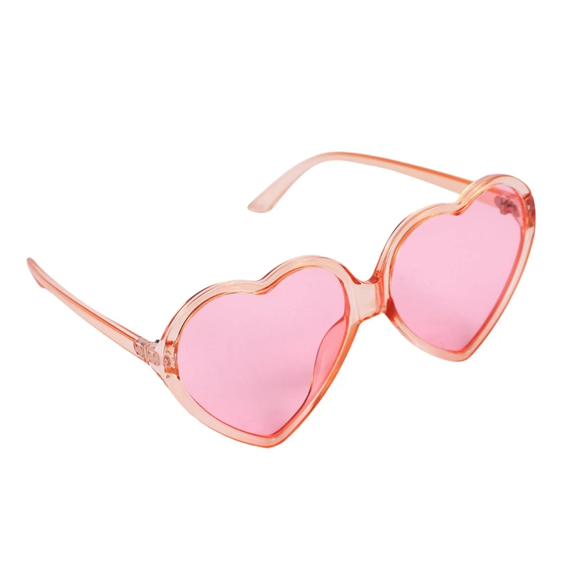 2X 90S Vintage Glasses Fashion Large Women Lady Girls Oversized Heart Shaped Retro Sunglasses Cute Love Eyewear(Pink)