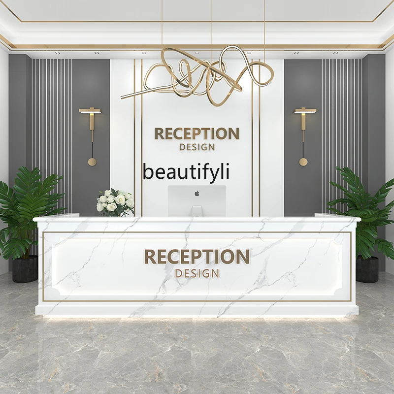 Simple modern beauty salon bar counter Commercial atmosphere Clothing store Front desk Multifunctional nail salon Reception desk