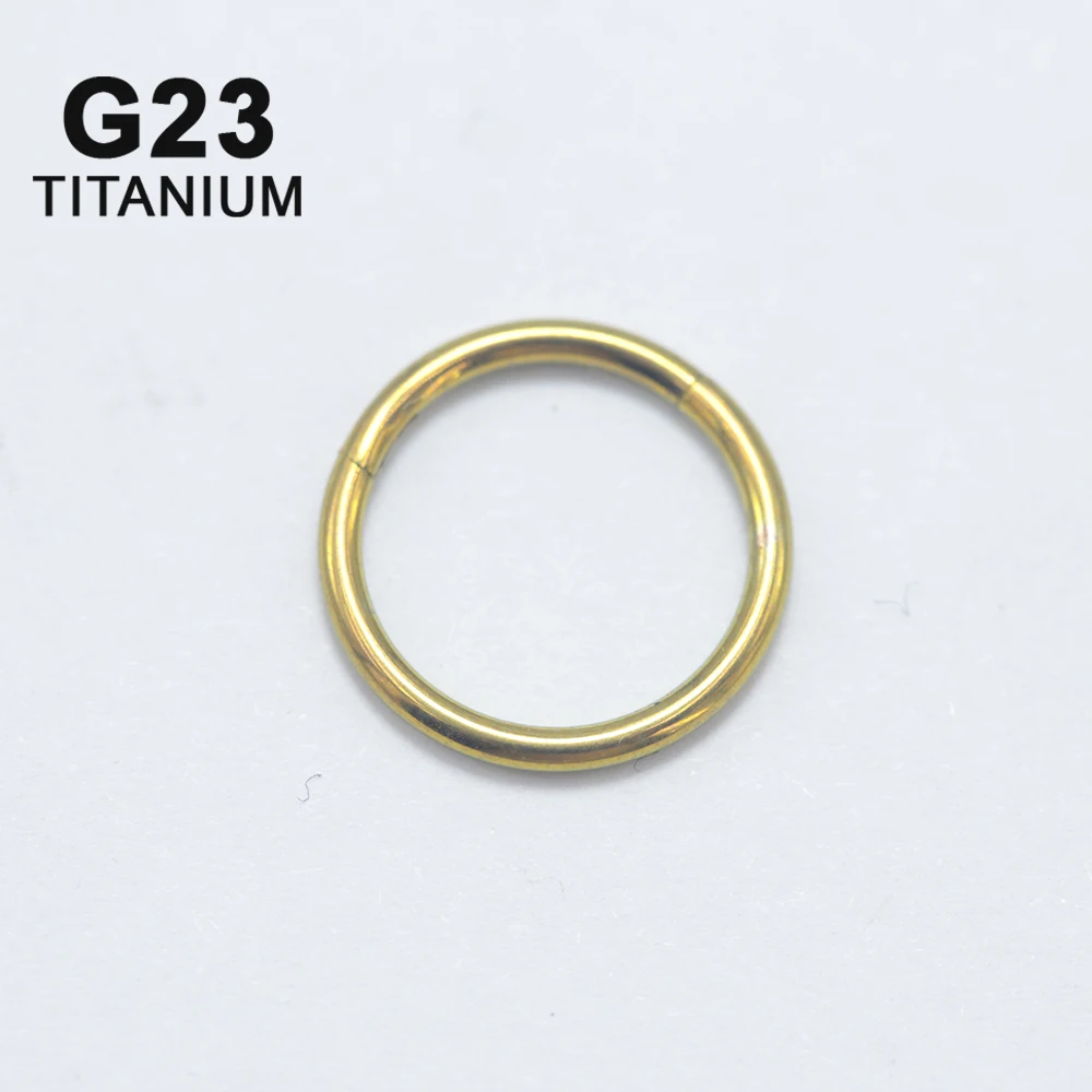 16G 18G 20G Titanium Anodized Hinged Segment Ring Clicker Hoop for Nose Septum Daith Conch Tragus Helix Piercing Earring Jewelry