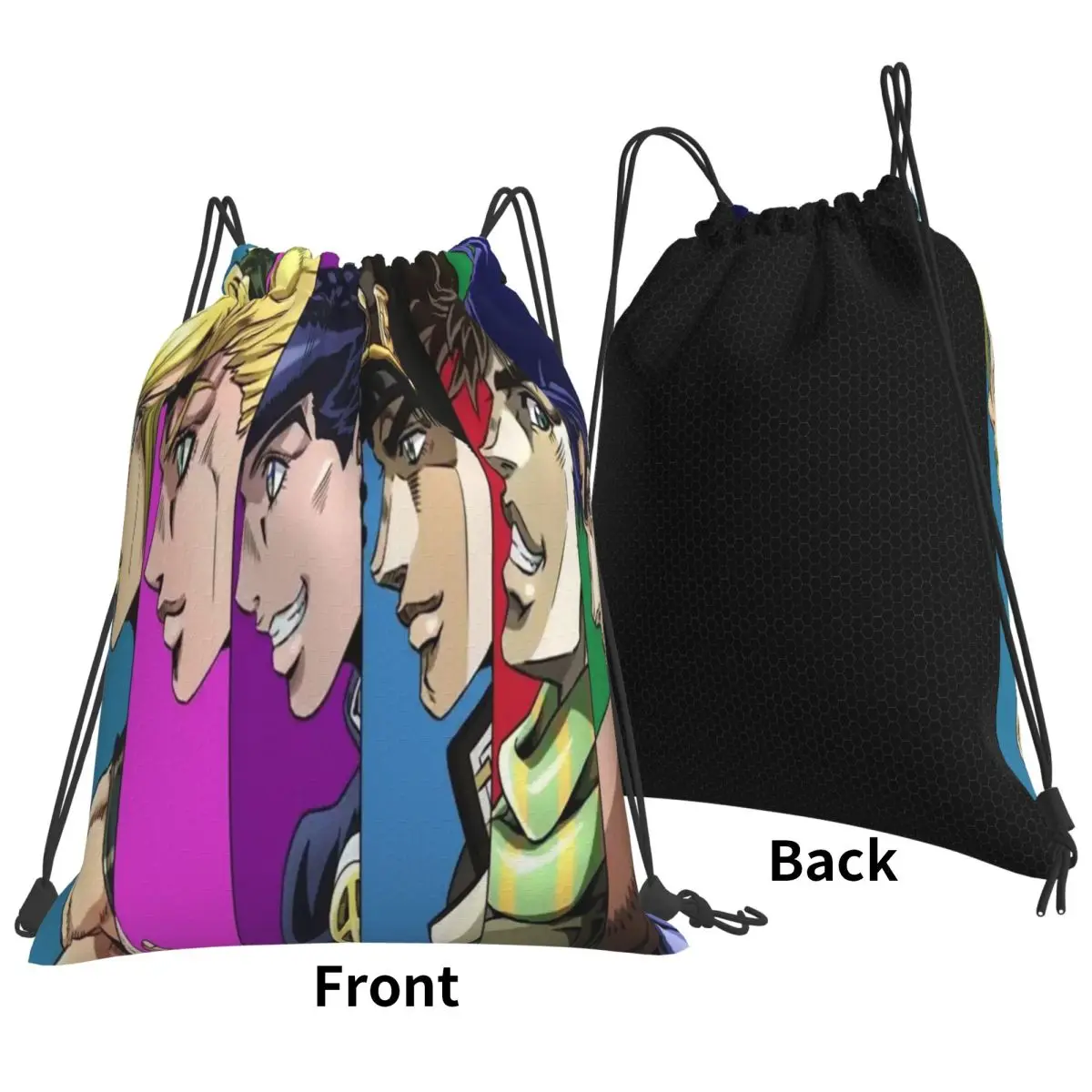Anime JoJo Bizarre Adventure Backpacks Casual Drawstring Bags Storage Bag Book Bags for Man Woman School