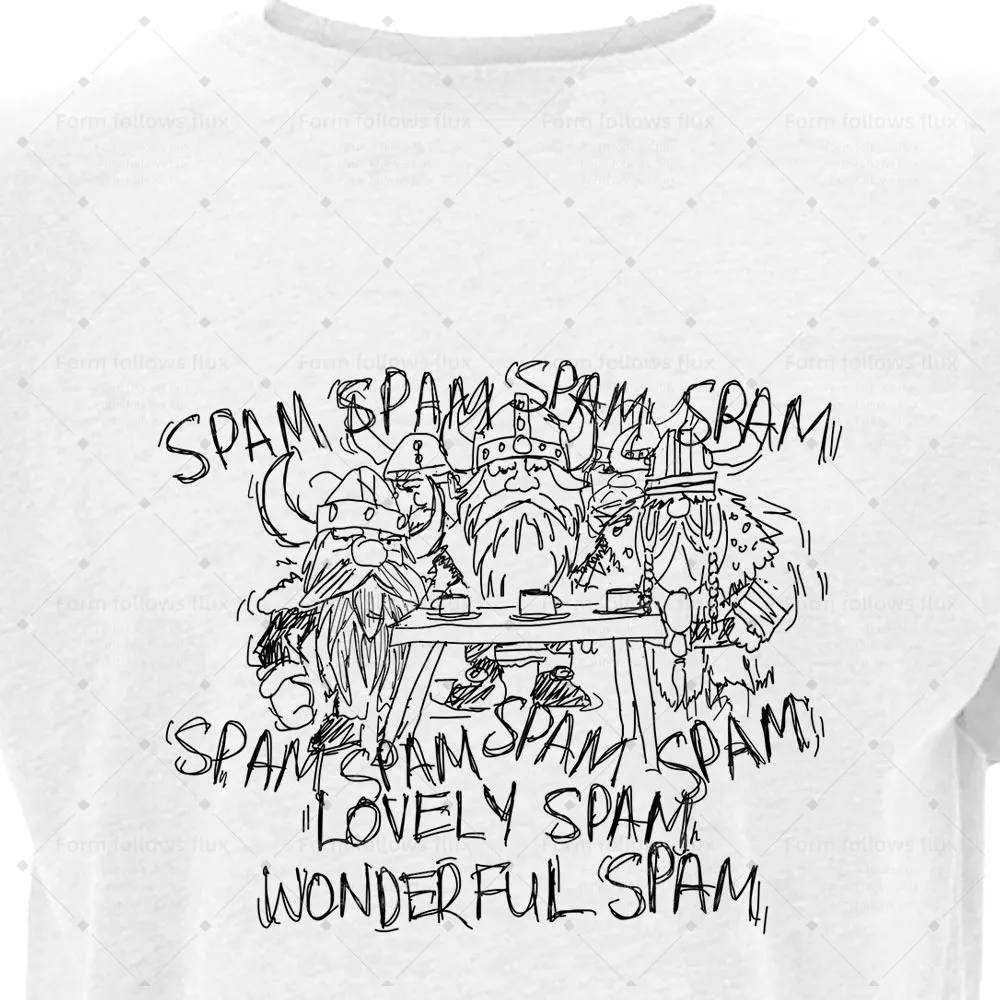 Camiseta con capucha para hombre 2026, Monty Python – Spam Spam Spam, comedia británica, canciones de Monty Python, estilo cómic dibujado a mano, Unisex, S-6XL Plus