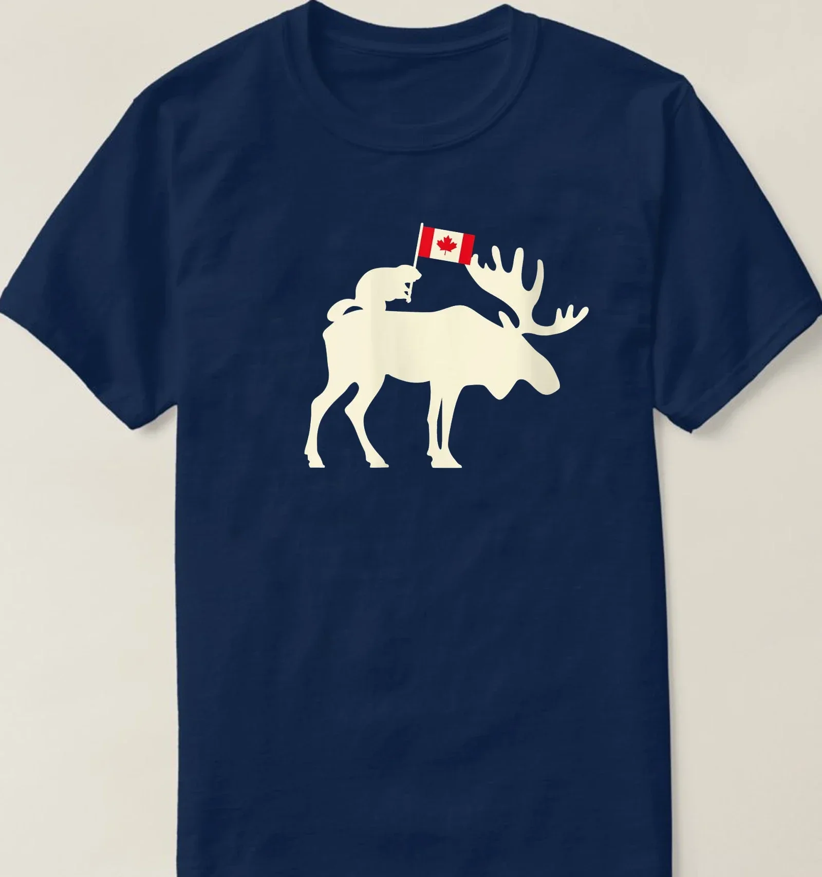 Beaver Moose Canadian Flag Canada Proud T-Shirt 100% Cotton O-Neck Summer Short Sleeve Casual Mens T-shirt Size S-3XL