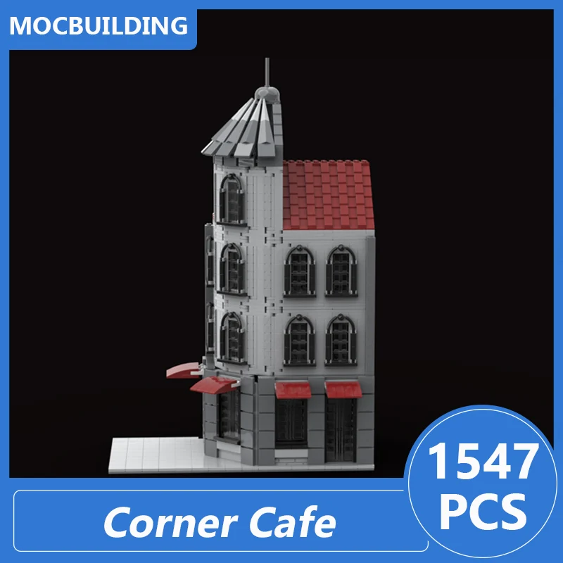 Corner Cafe Modular Buildings Moc Blocks Diy Assemble Bricks Architecture Display Street Scene Collection Toys Gifts 1547PCS