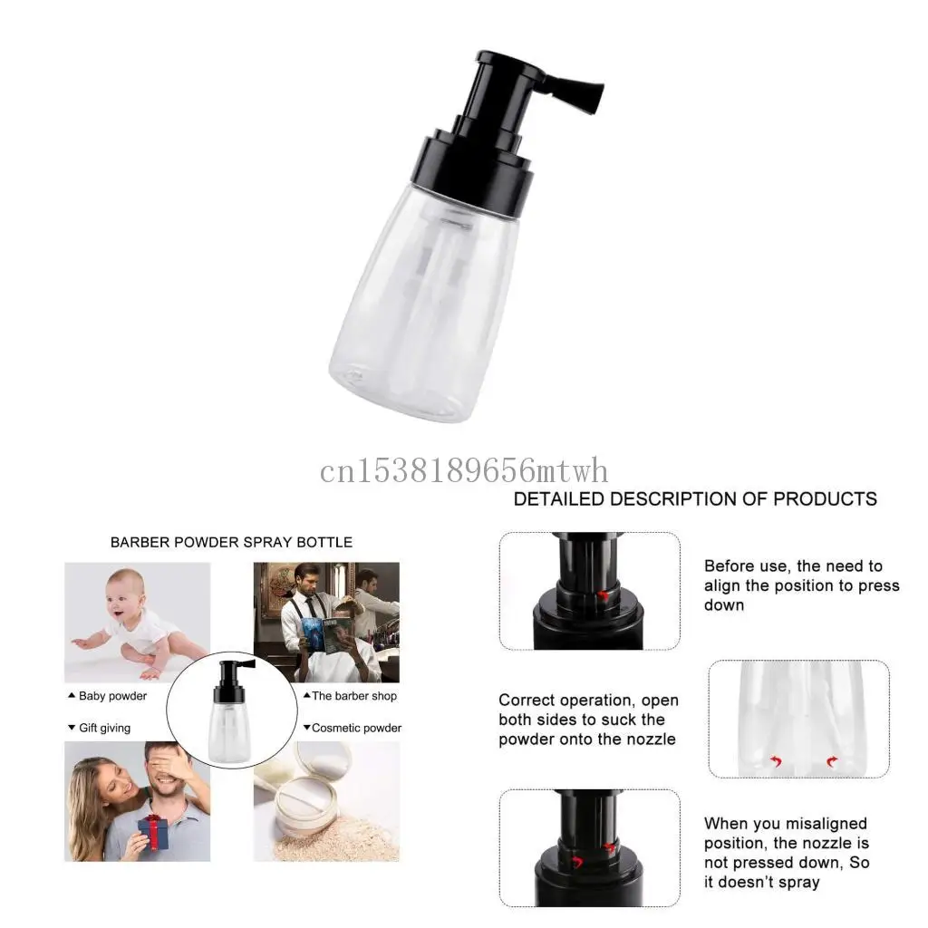 

180 мл порошка бутылка бутылка талька эмульсионного спринклерного диспенсера вращения B03D