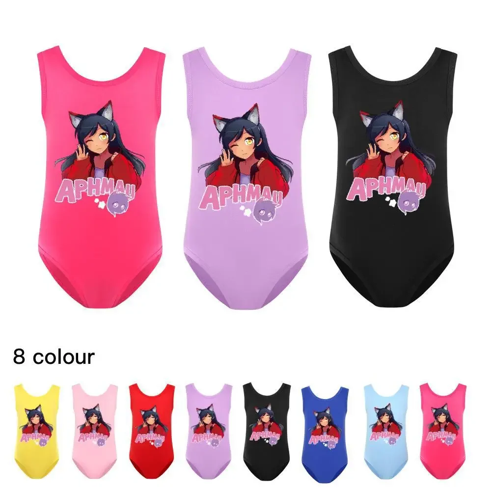 

2024 Summer New Cartoon Aphmau Clothes Baby Girls Swimsuit Kids One Piece Swimwear Children Lovely Sport BeachWear Bathing Suits