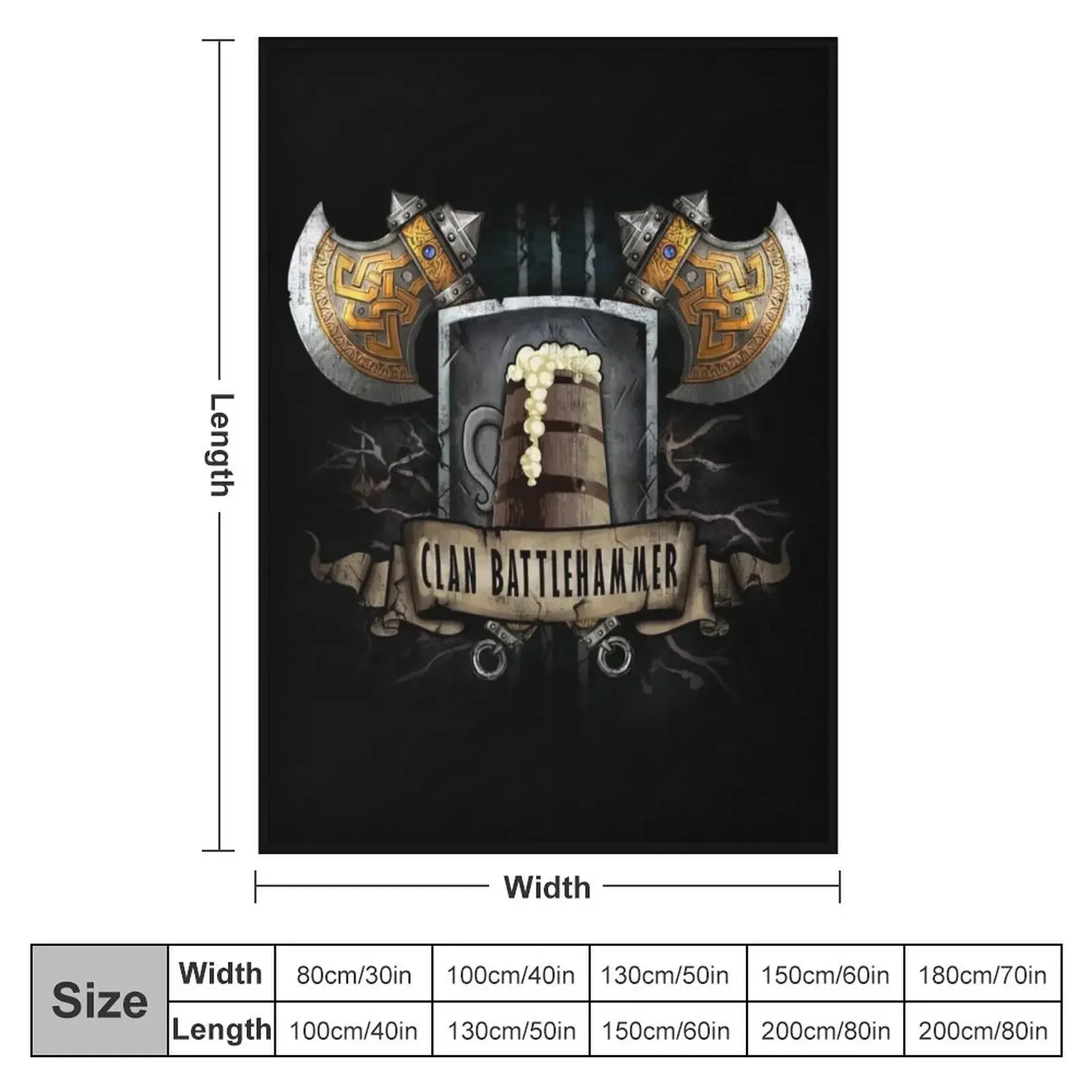 Clan Battlehammer Mithral Hall Dwarf Faerun Fourthpeak Frost Hills Throw Blanket Flannels Baby Personalized Gift Blankets