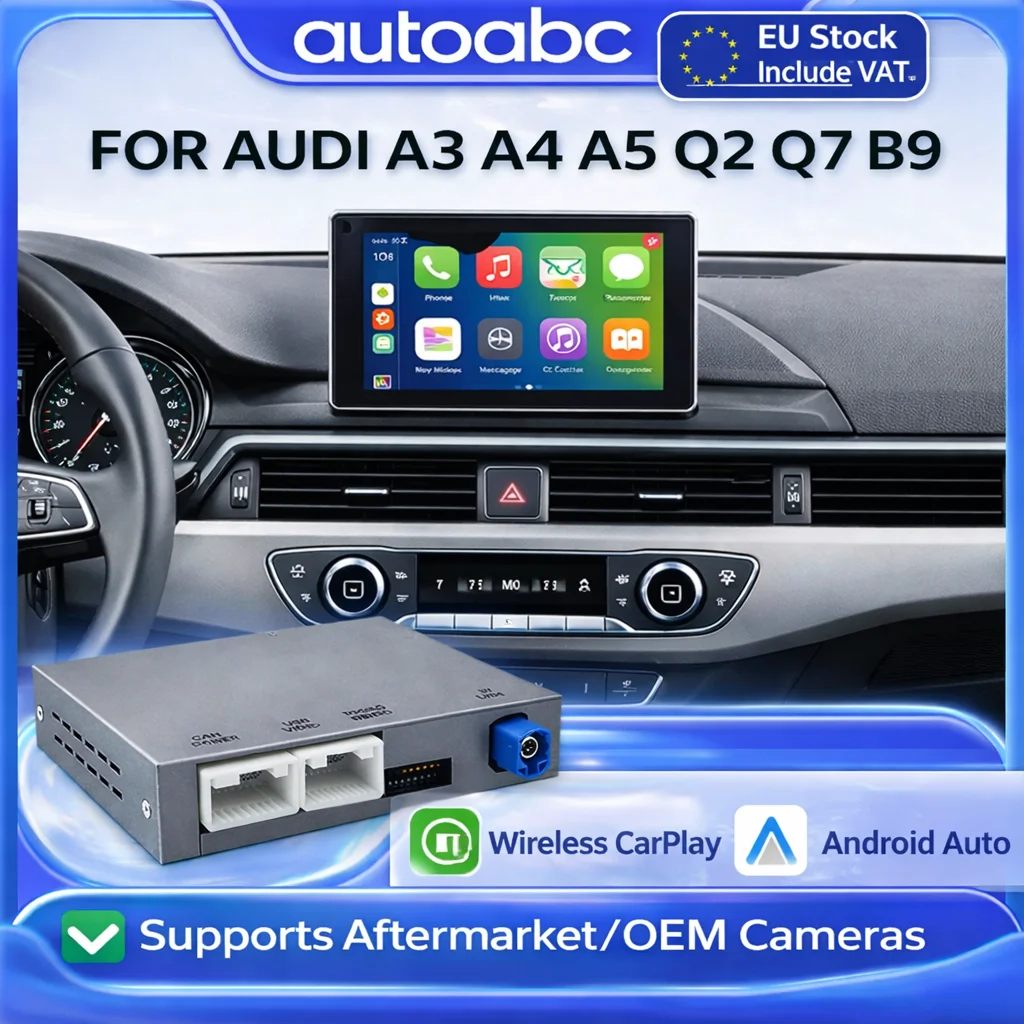 Interfaccia Wireless CarPlay Android Auto per Audi A3 8V 8P A4 A5 Q2 Q7 B9 MirrorLink AUX Supporta AirPlay per telecamere
