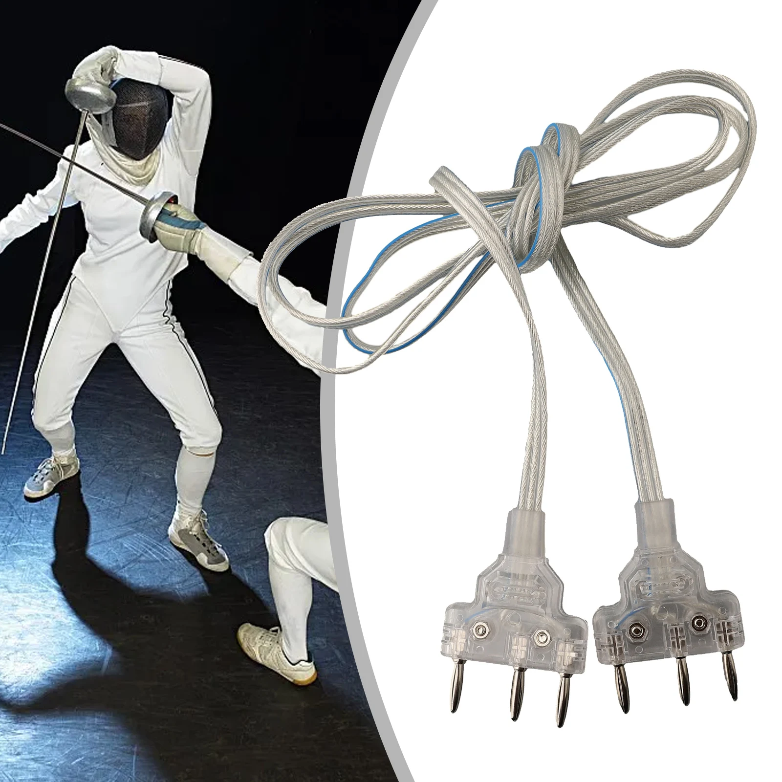 Fencing Body Cord Epee Saber Foil Body Cord Epee Body Wire With Transparent Cable Plugs Foil Saber Wire Competition Approved