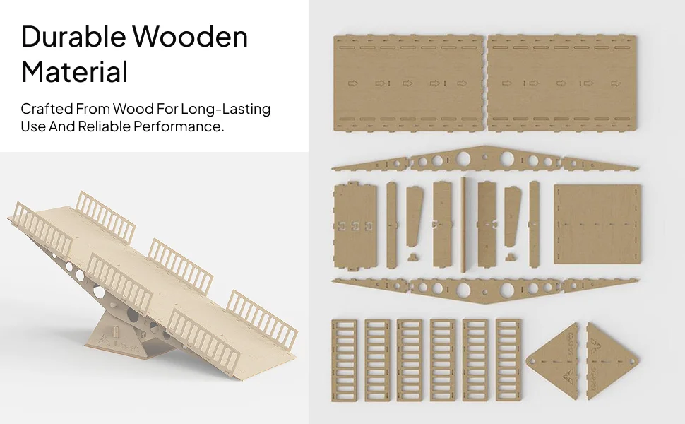 Realistic Wooden RC Car Challenge Bridge Miniature Obstacle Ramp for 1/18 1/24 Vehicle Model Accessories