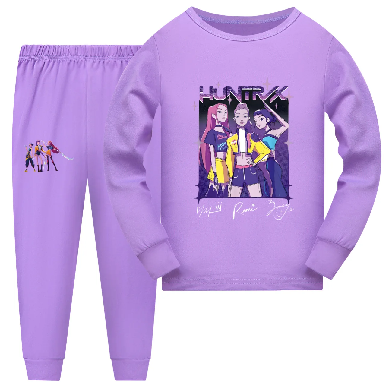 

KPop Demon Hunters Huntrix Rumi Mira Clothes Kids T-shirt Sweatpants 2pcsSet Baby Girls Long Sleeve Pajama Sets Autumn Sleepwear