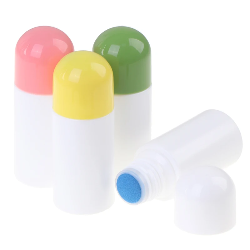 1Pc 30/50/60/100Ml Pijn Vloeibare Fles Met Spons Applicator Medicijnflessen Met Blauwe Spons Hoofd Pijn Applicator