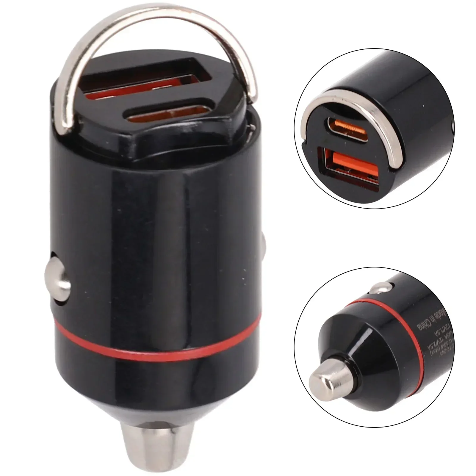 

Black USB Car Charger Dual Phone Fast Charging Wide Compatibility Streamlined Design 5 Layer Circuit Protection