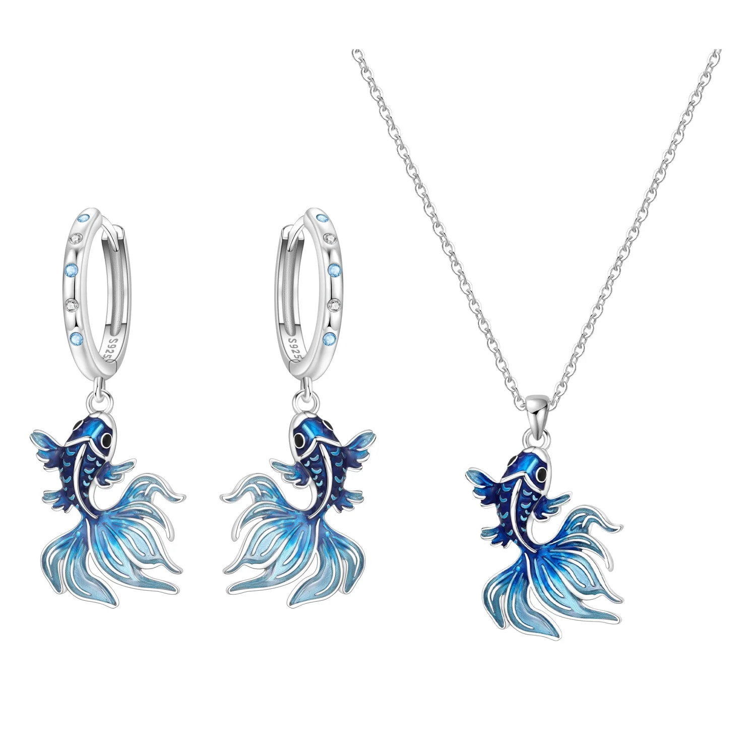 Orstarry S925 Sterling Silber Schmetterling-Blumen-Ohrringe und Halsketten-Set, Exquisites Herz-Hänge-Schmuckset für Damen, Party-Geschenk – Detail 31