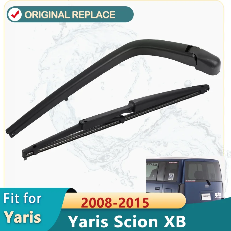 Car Rear Window Windshield Wiper Blade & Arm Black Plastic Fit for Toyota Yaris Scion XB 2008 2009 2010 2011 2012 2013 2014