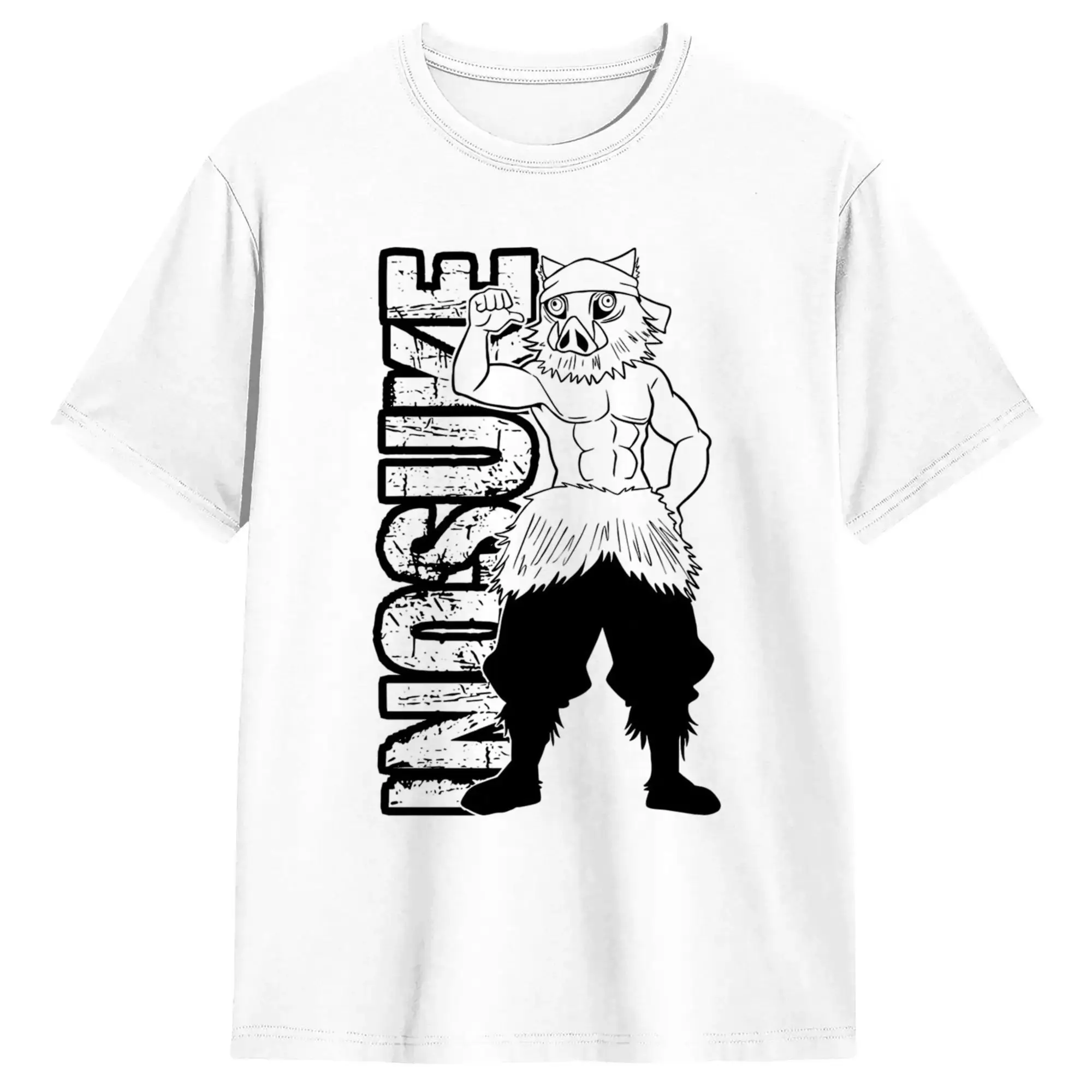 Vintage T-Shirt Summer Inosuke Popular T Shirts Demon Slayered Cotton Tee Shirt for Men's Y2K Classic Short Sleeve Clothes